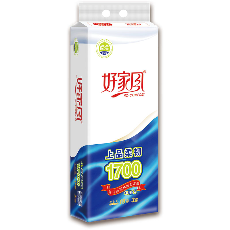 好家風(fēng)上品柔韌實芯卷紙170克10卷